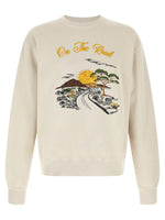 White Graphic Crew Neck Sweatshirt 1