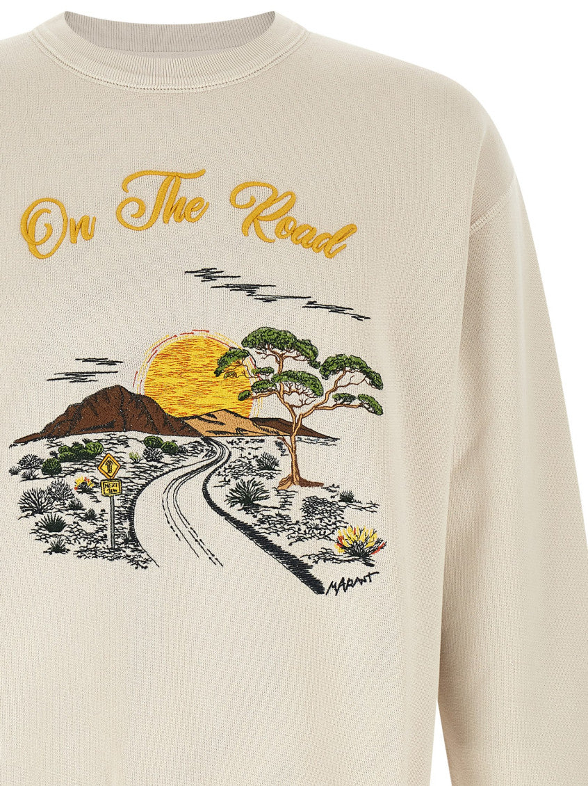 White Graphic Crew Neck Sweatshirt 3