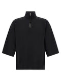 Black Solid Mock Collar Sweatshirt 1