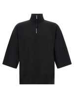 Black Solid Mock Collar Sweatshirt 1