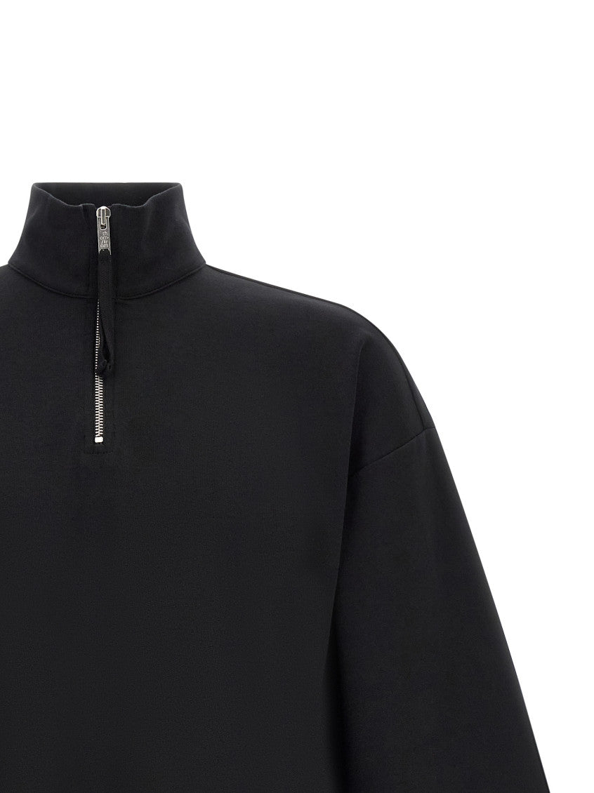 Black Solid Mock Collar Sweatshirt 3