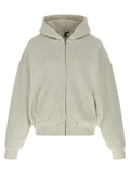 Off White Textured Zip-Up Hoodie 1