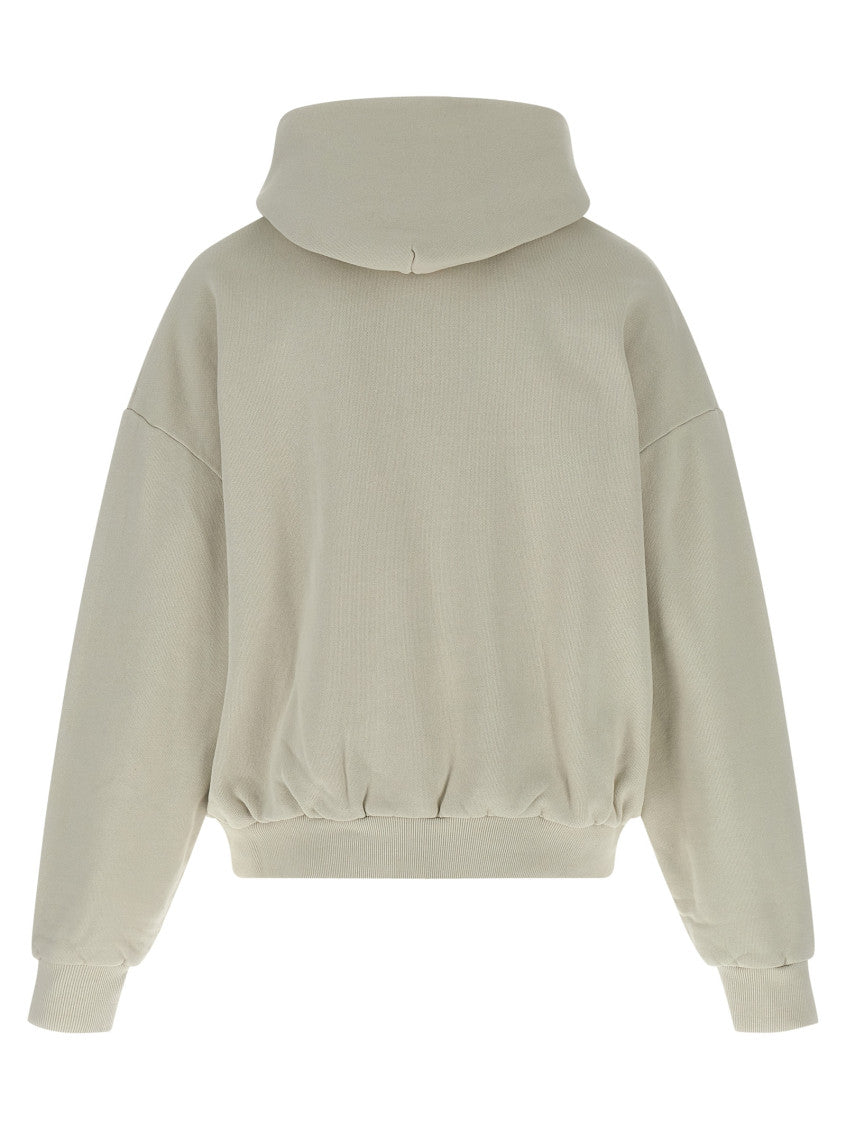 Off White Textured Zip-Up Hoodie 2