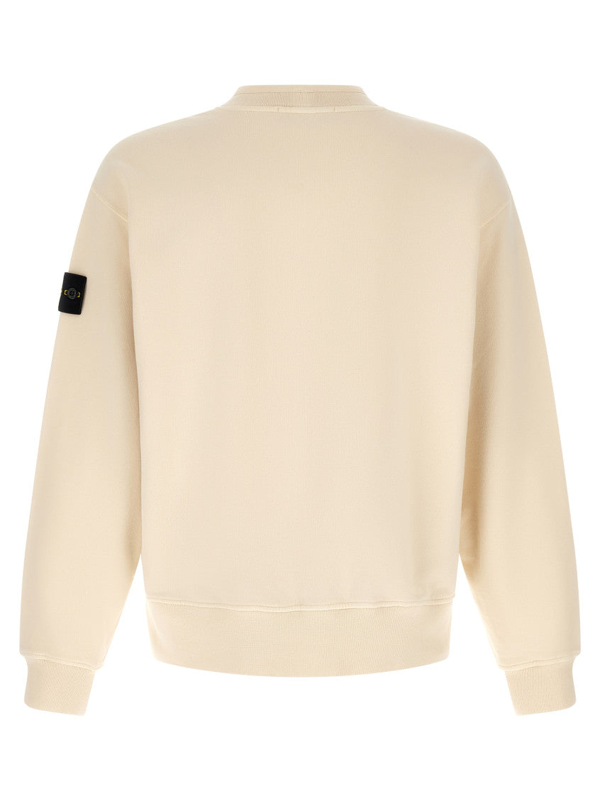 Off White Solid Crew Neck Sweatshirt 2