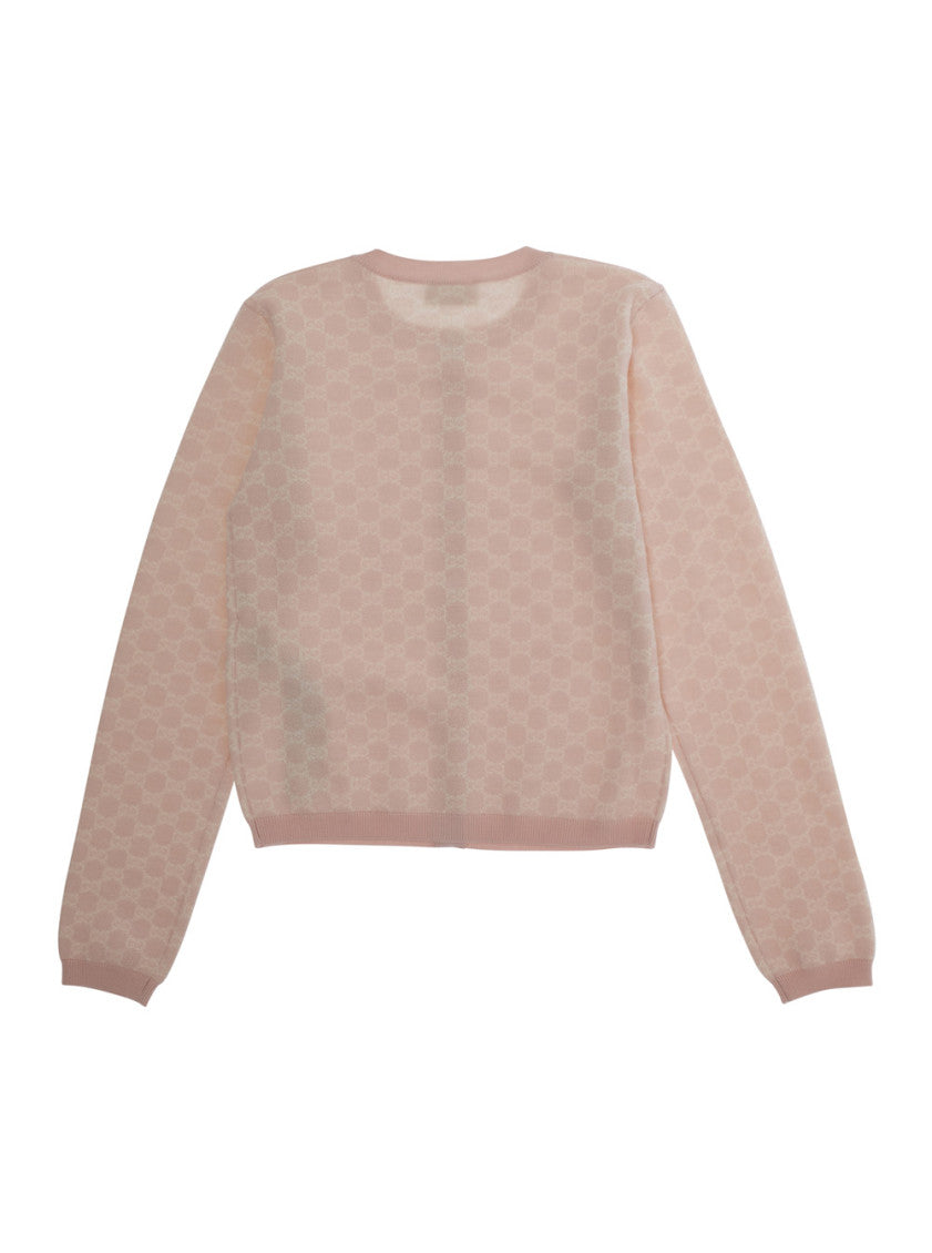 Girls Pink Logo Cardigan 2