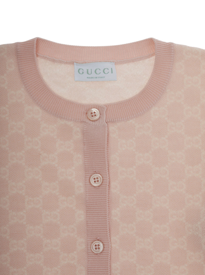 Girls Pink Logo Cardigan 3