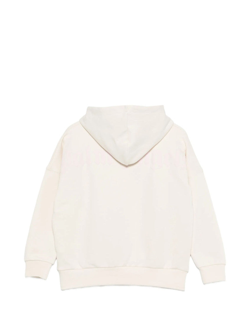 Girls White Cotton Hoodie 2