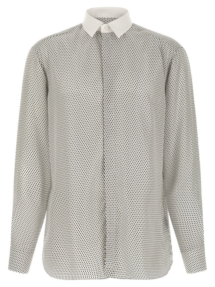 White Black Regular Geometric Shirt 1