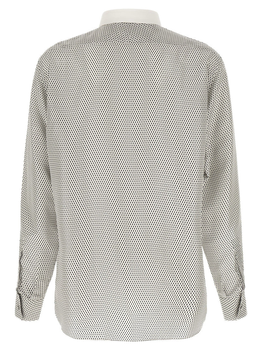 White Black Regular Geometric Shirt 2