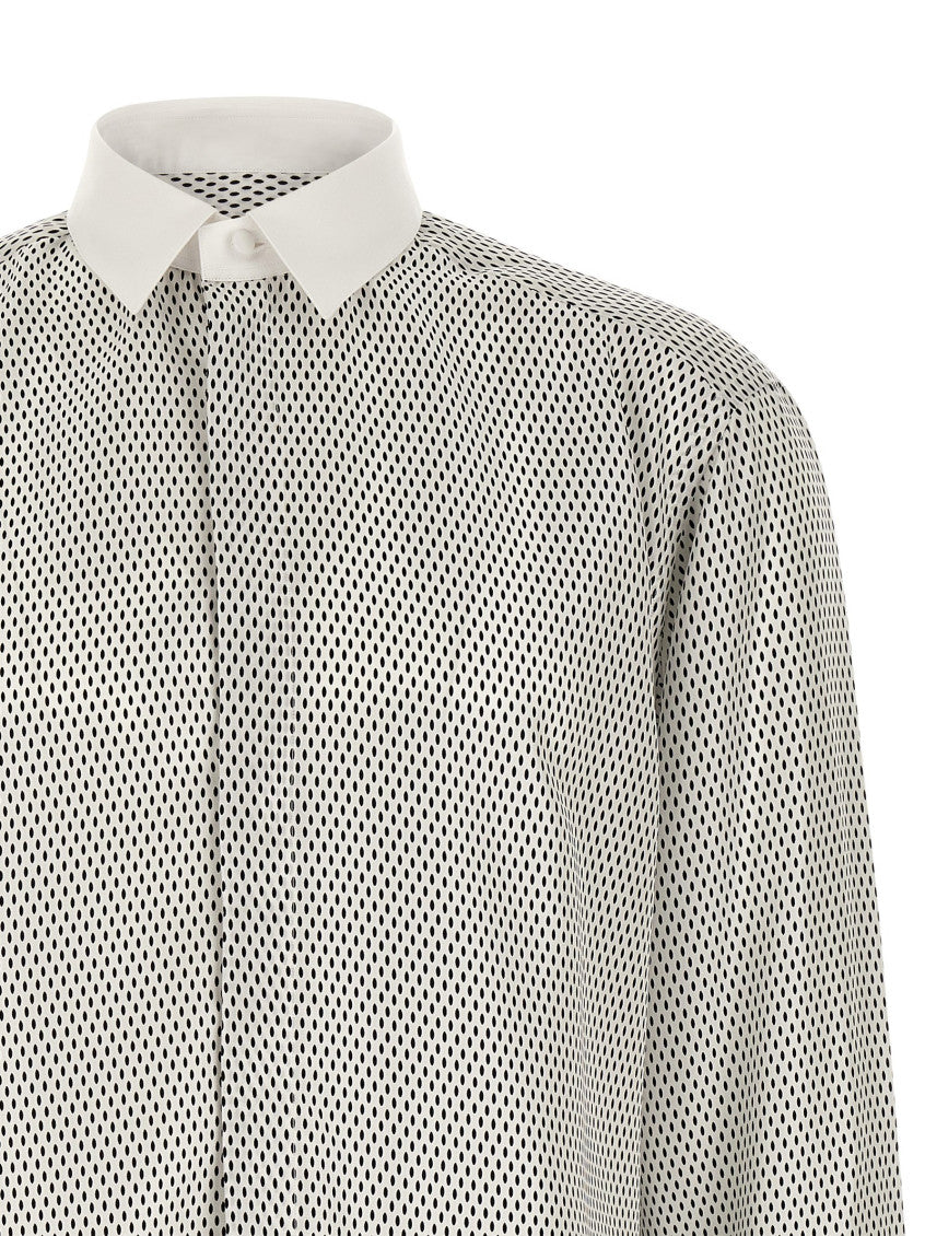 White Black Regular Geometric Shirt 3