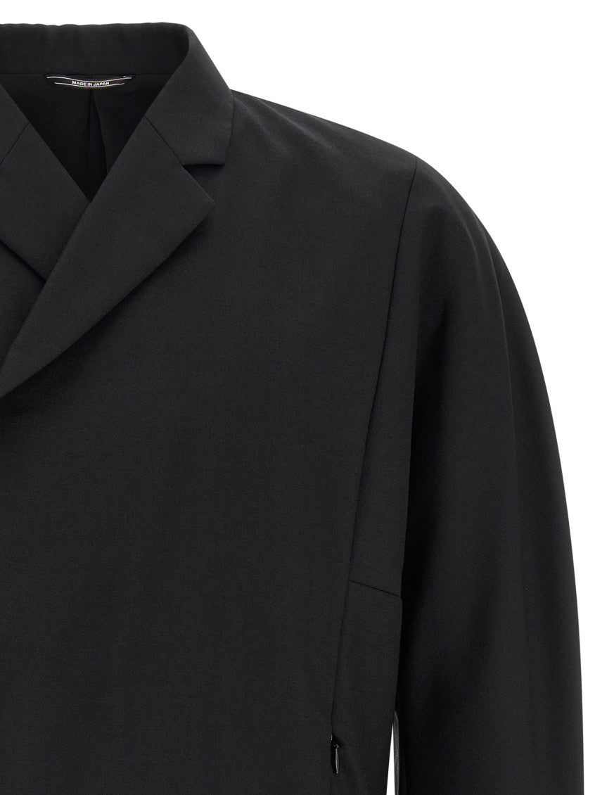 Black Solid Notched Lapel Blazer 3