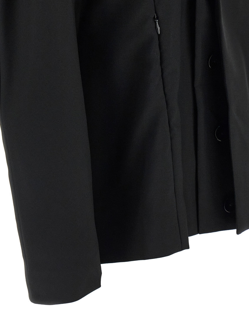Black Solid Notched Lapel Blazer 4