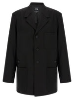 Black Notched Lapel Trench Coat 1