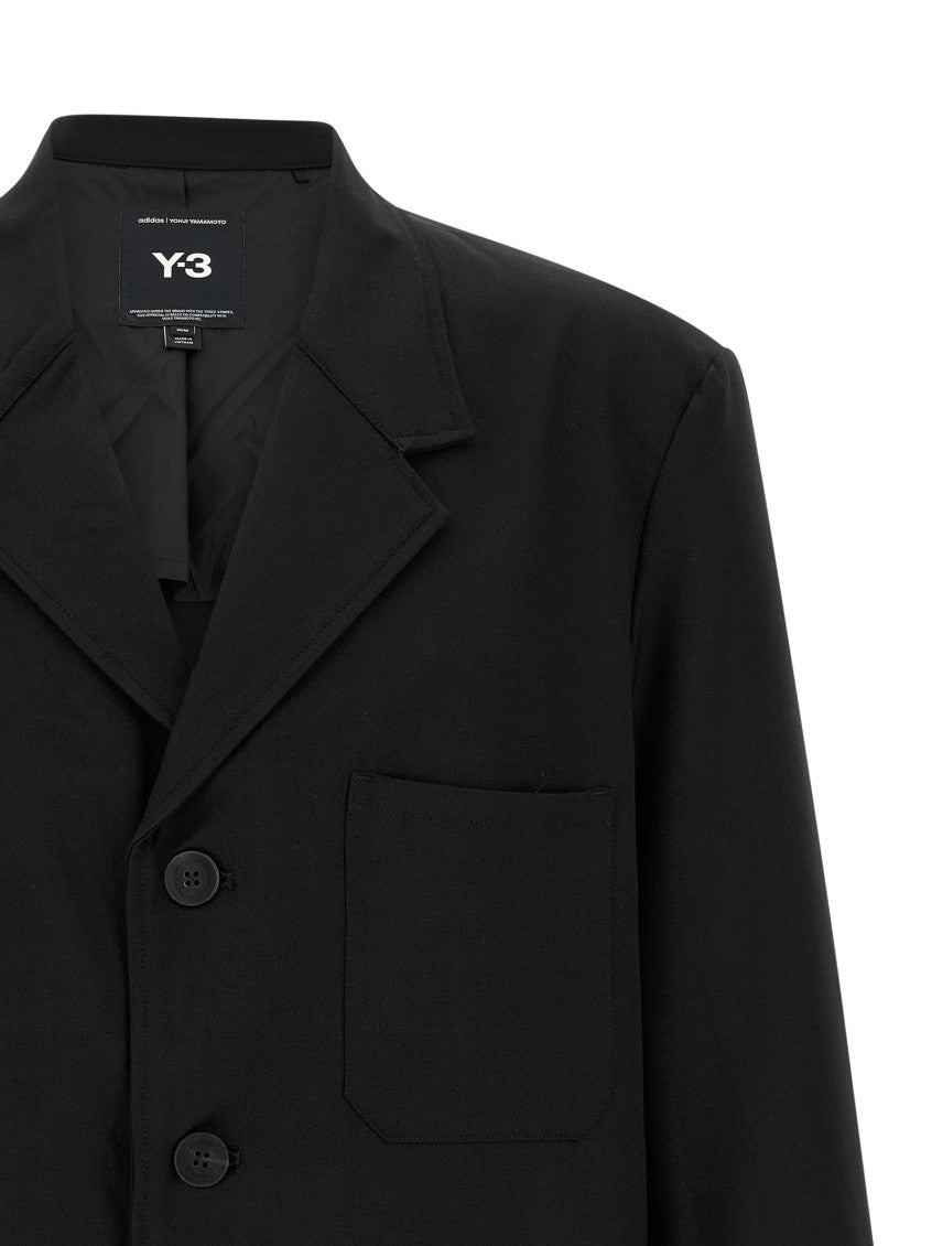Black Notched Lapel Trench Coat 3