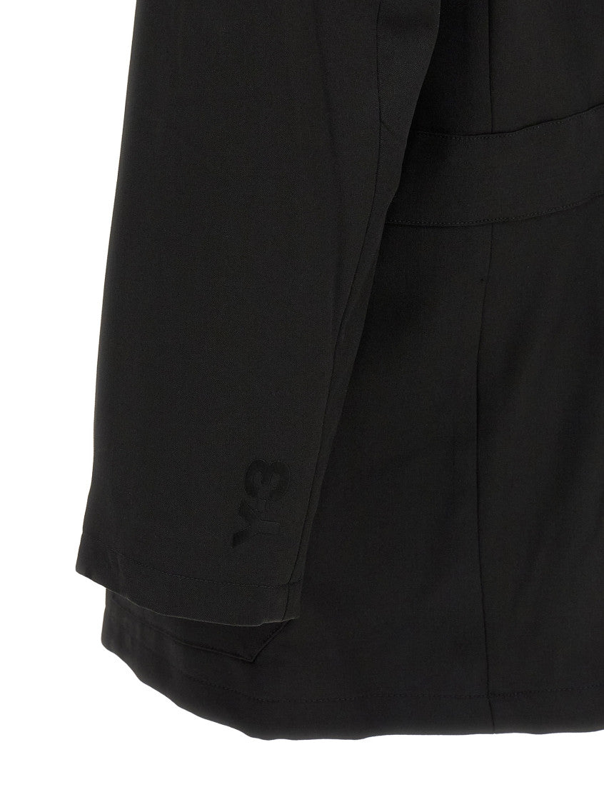 Black Notched Lapel Trench Coat 4