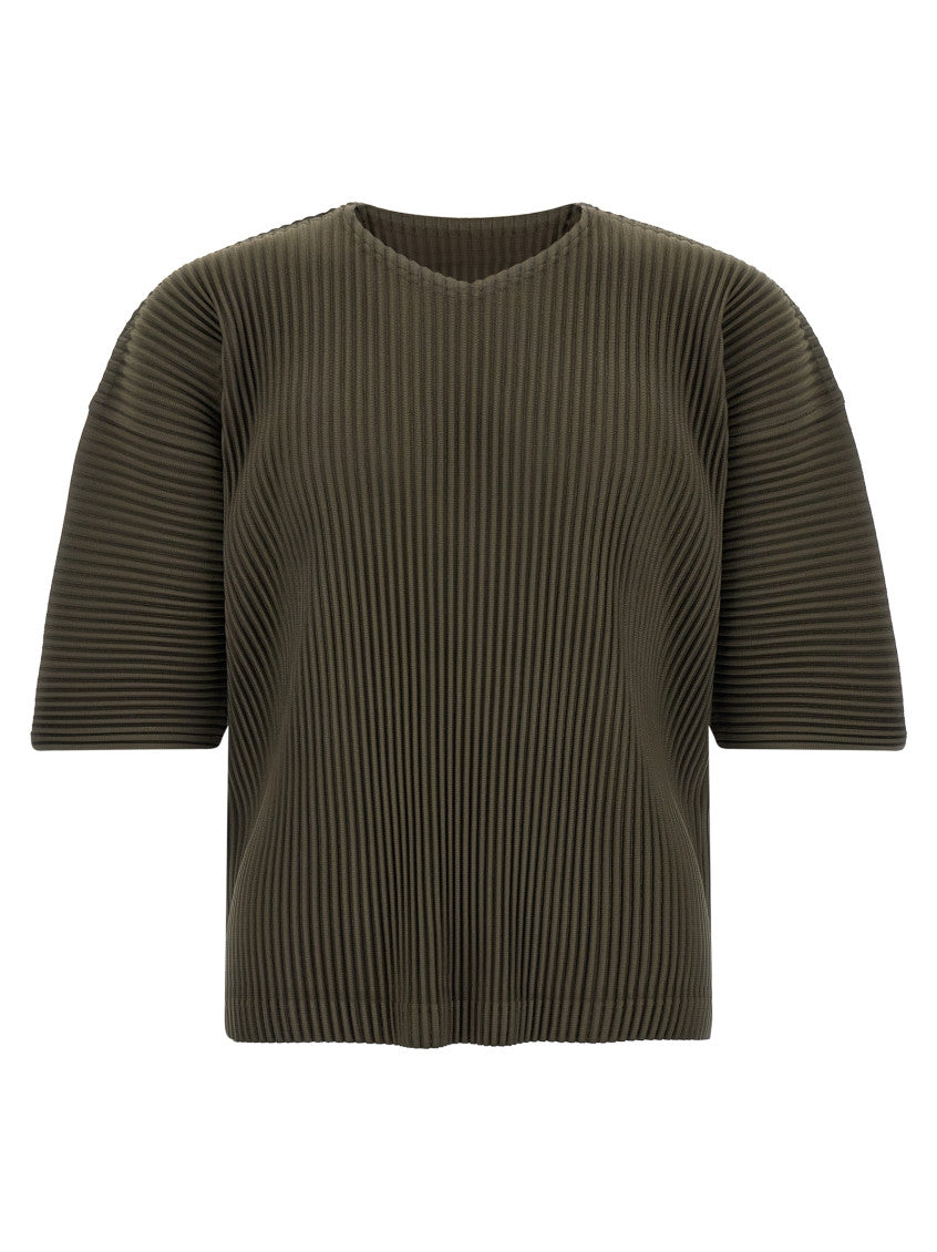 Olive Green V-Neck T-Shirt 1