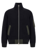 Blue Textured Zip-Up Sweater 1