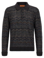 Multicolor Knitted Polo Sweater 1