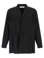 Black Solid Notched Lapel Blazer 1