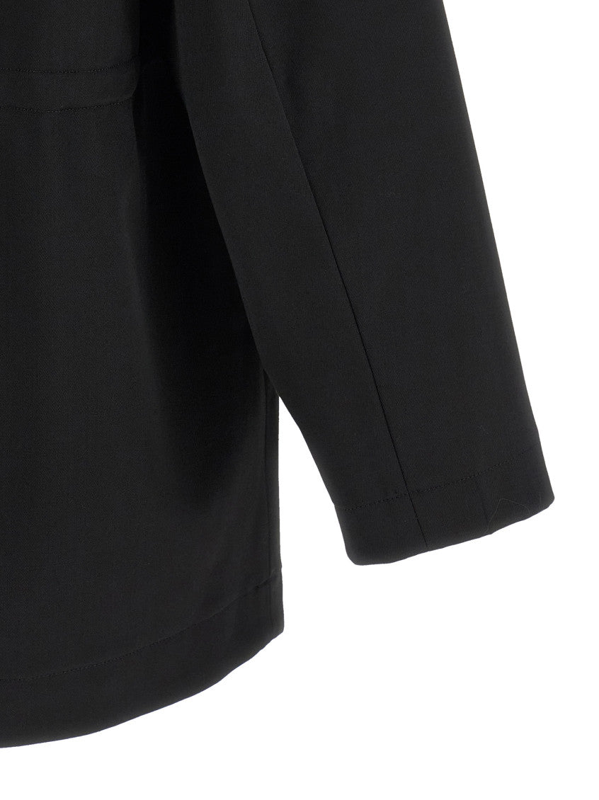 Black Solid Notched Lapel Blazer 4