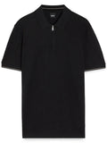 Black Solid Shirt Collar Polo 1