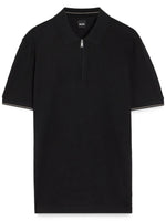 Black Solid Shirt Collar Polo 1