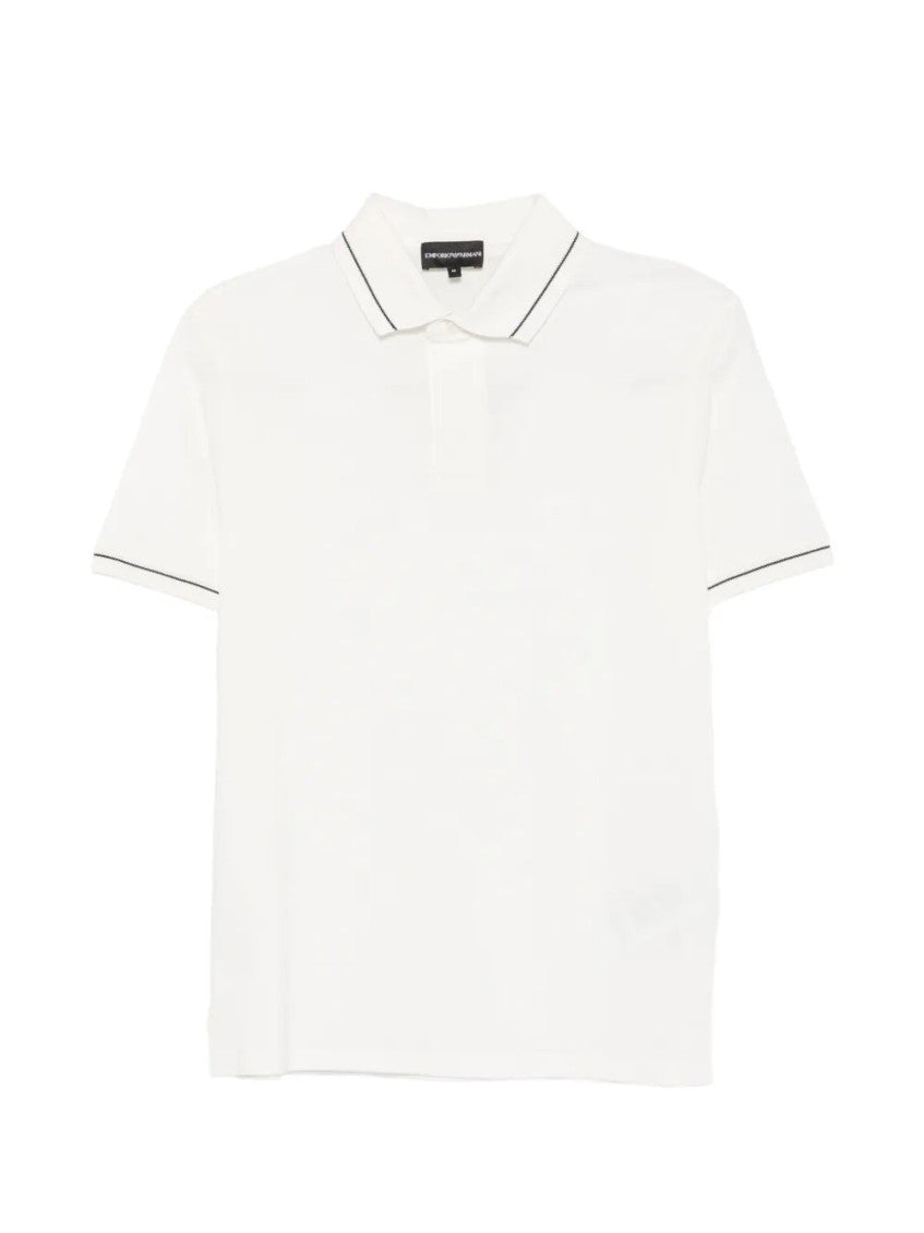 White Solid Shirt Collar Polo 1