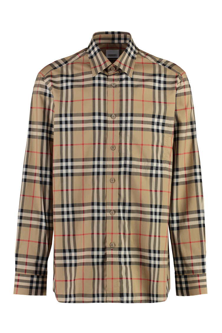 Beige Regular Check Shirt 1