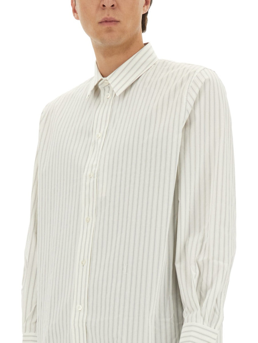 White Regular Stripes Shirt 4