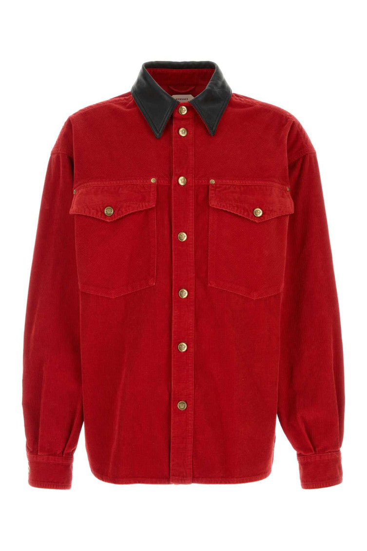 Red Regular Corduroy Shirt 1