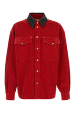 Red Regular Corduroy Shirt 1
