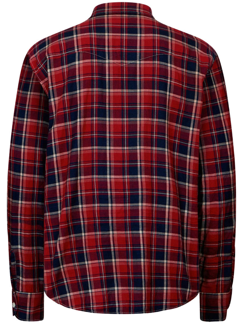 Red Slim Plaid Shirt 2
