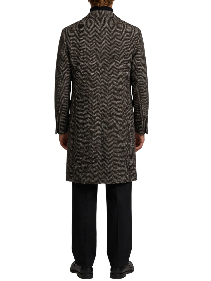 Black Peaked Lapel Coat 2