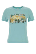 Light Blue Graphic Crew Neck T-Shirt 1