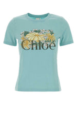 Light Blue Graphic Crew Neck T-Shirt 1