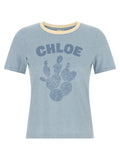 Light Blue Graphic Crew Neck T-Shirt 1