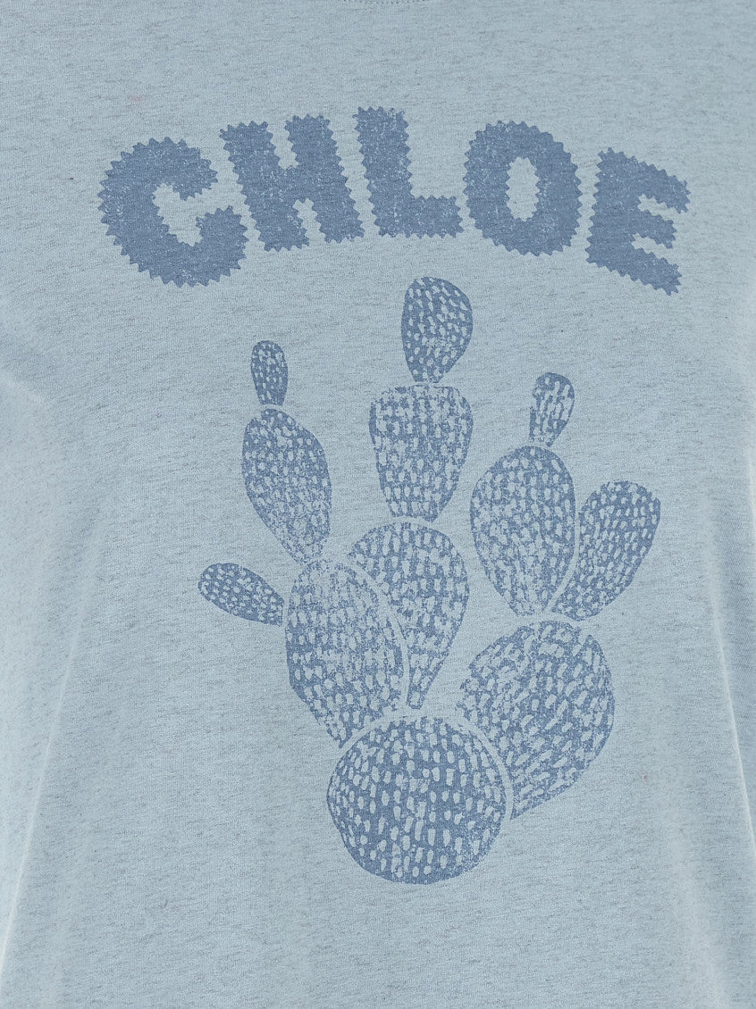Light Blue Graphic Crew Neck T-Shirt 4