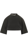 Black Logo Mock Collar T-Shirt 1