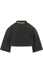 Black Logo Mock Collar T-Shirt 1