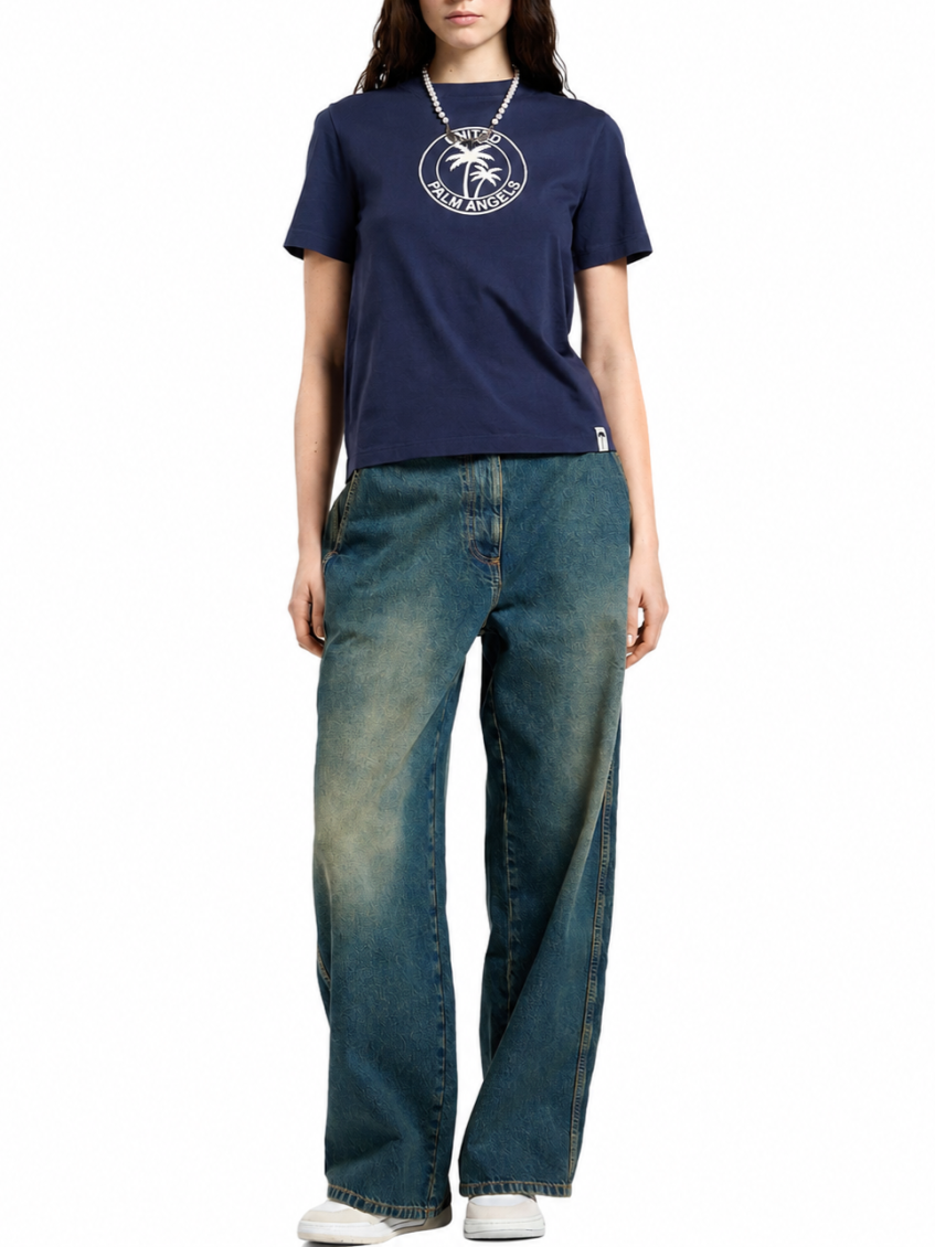 Navy Blue Logo Crew Neck T-Shirt 2
