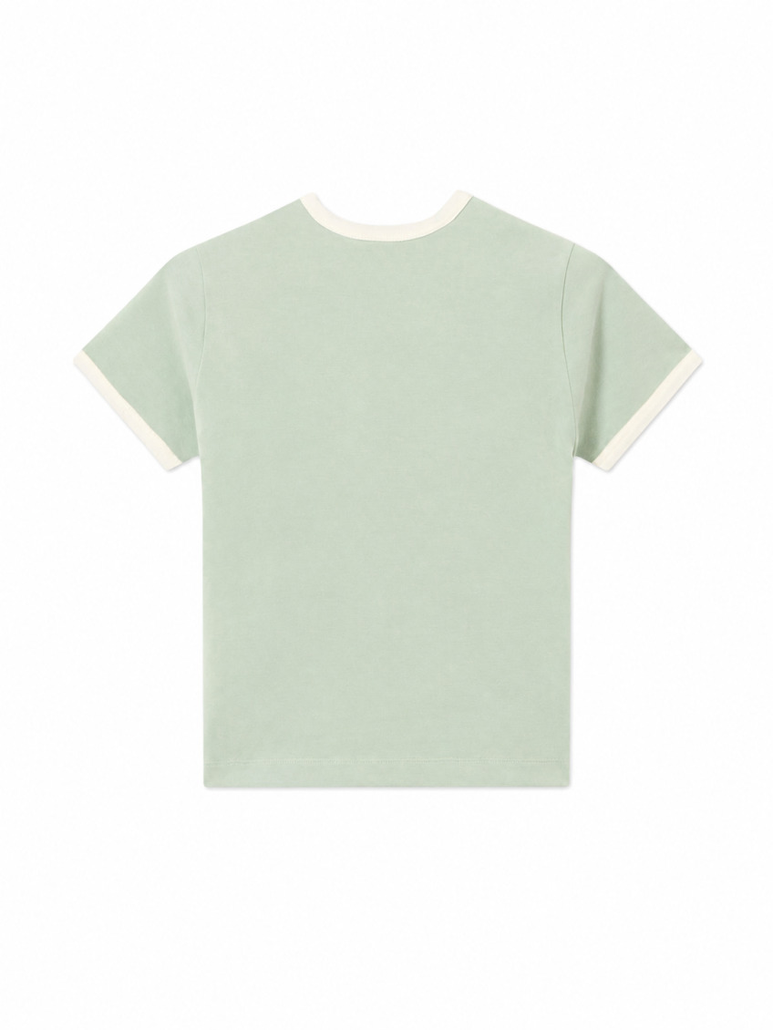 Light Green Logo Round Neck T-Shirt 2