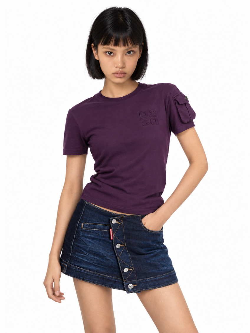 Purple Logo Crew Neck T-Shirt 3