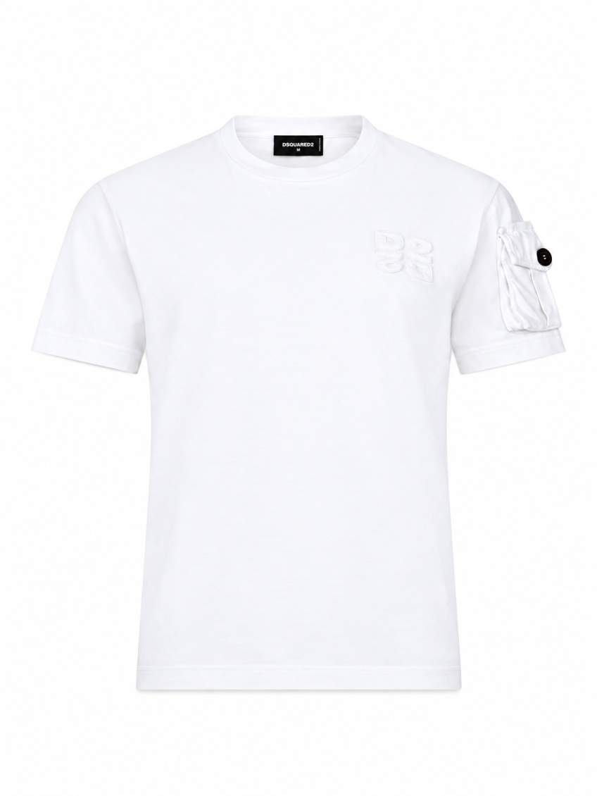 White Logo Crew Neck T-Shirt 1