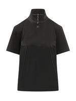 Black Solid Mock Collar T-Shirt 1