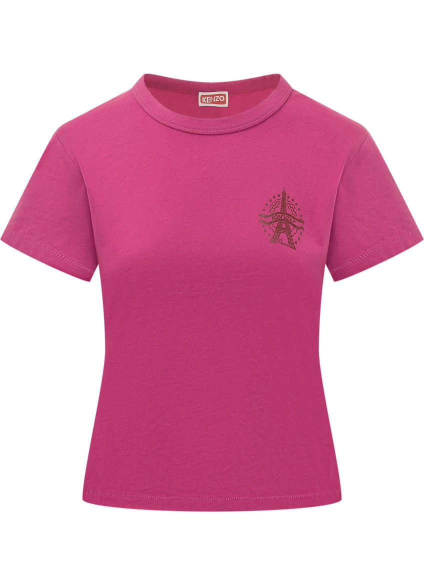 Pink Logo Crew Neck T-Shirt 1