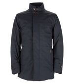 Blue Solid Parka Jacket 1