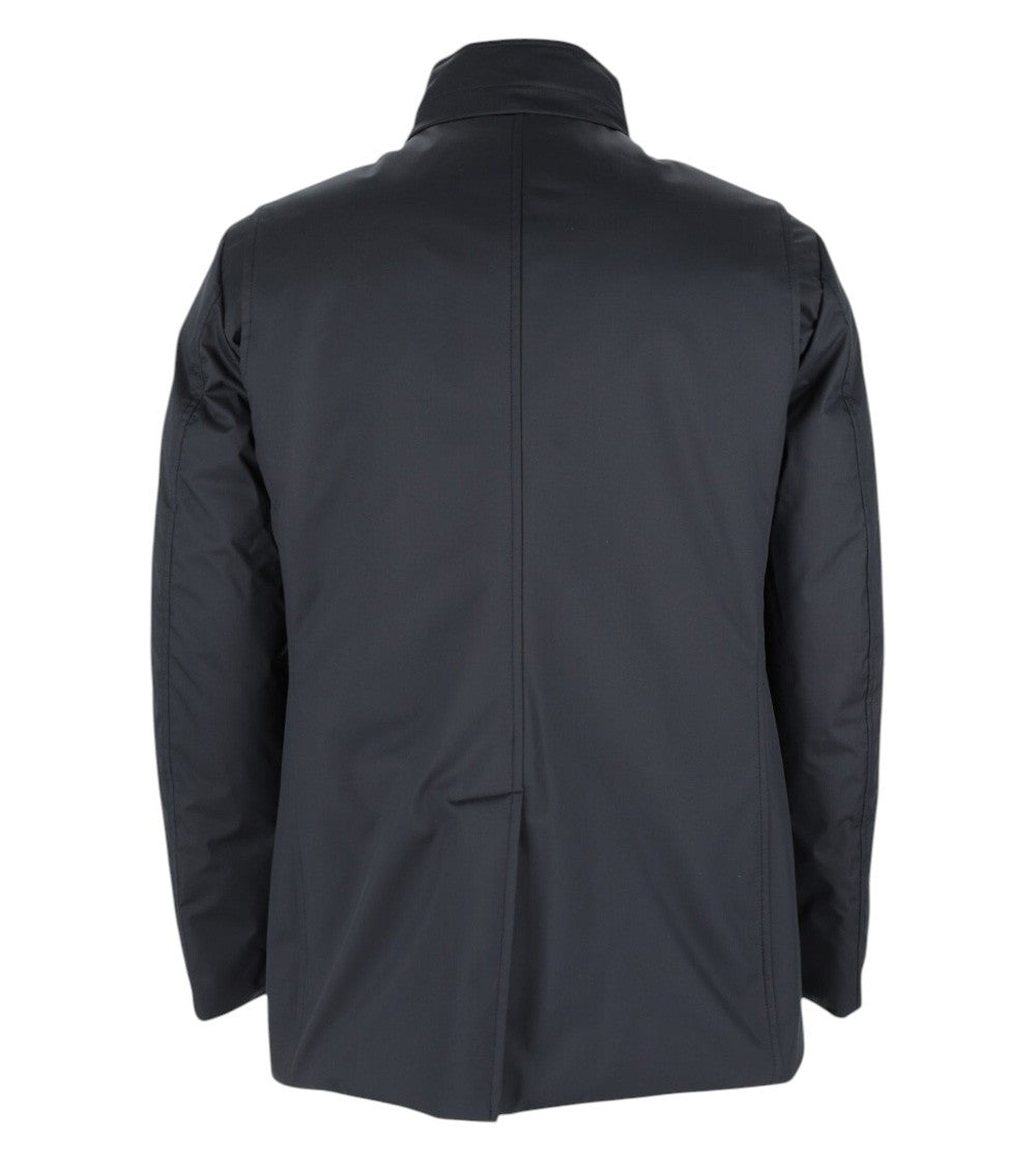Blue Solid Parka Jacket 2