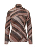 Multicolor Abstract Mock Collar Top 1