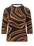 Multicolor Abstract Crew Neck Top 1