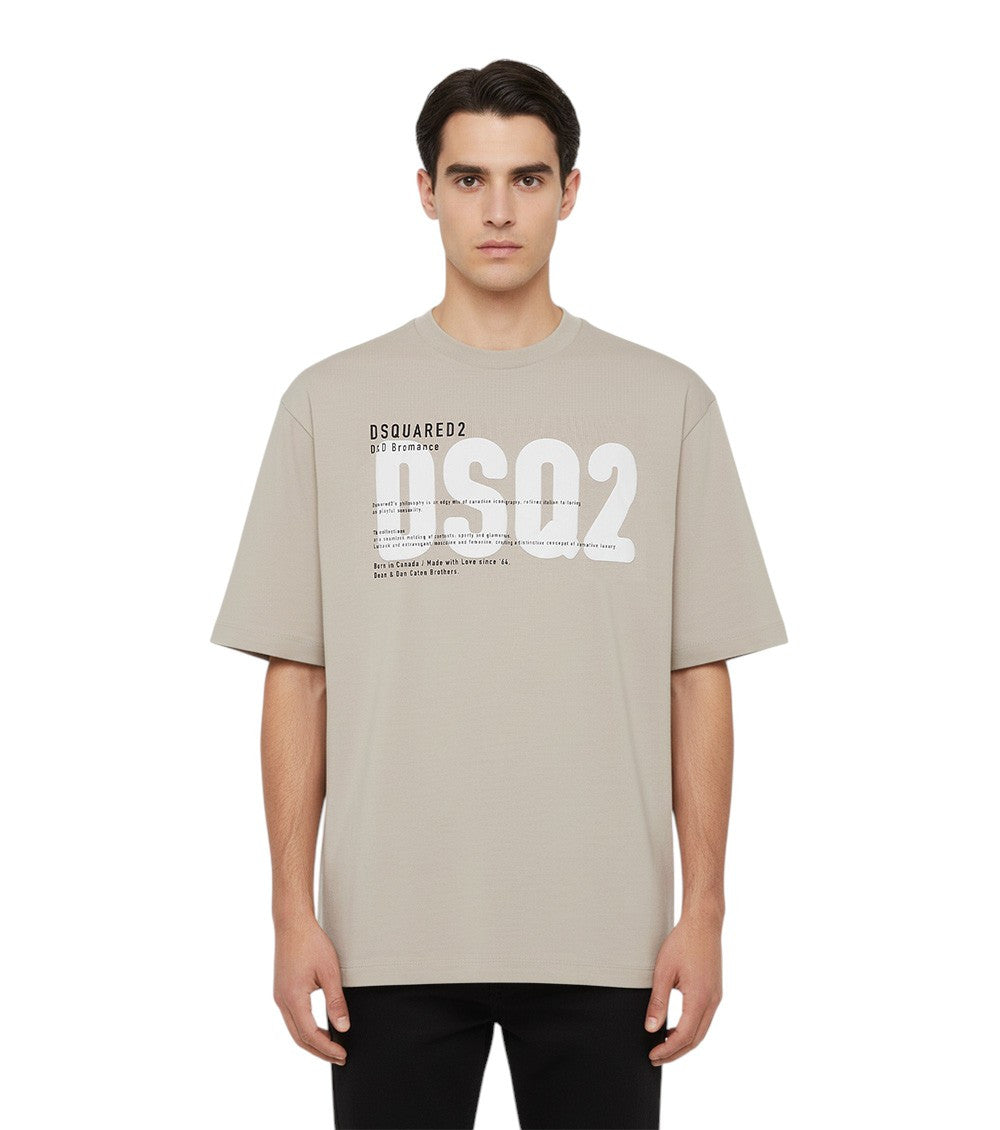 Beige Crew Neck T-Shirt 2